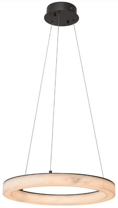 Casa Padrino luxury LED chandelier alabaster / bronze Ø 60 x H. 5.5 cm - Round living room chandelier with alabaster lampshade - Luxury furniture - Luxury interior - Luxury LED lights Expressversand