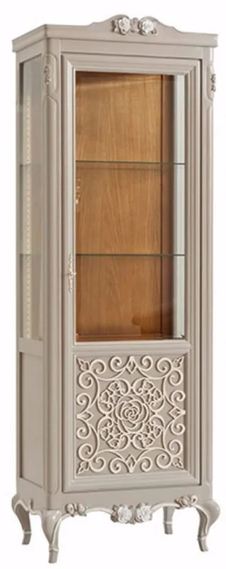 Super-Preis Casa Padrino Luxury Baroque Showcase Gray / Cream / Brown - Handmade Italian Baroque Style Display Cabinet - Italian Baroque Furniture - Baroque Style Furniture - Luxury Quality - Made in Italy
