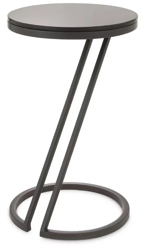 Günstig Casa Padrino luxury side table gunmetal / gray Ø 36 x H. 60 cm - Stainless steel table with glass top - Living room furniture - Luxury furniture - Luxury furnishings - Luxury interior