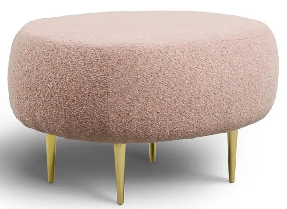 Casa Padrino luxury stool pink / gold 76 x 67 x H. 44 cm - Upholstered living room stool with metal legs - Footstool - Living room furniture - Luxury furniture - Luxury furnishings Markenprodukt