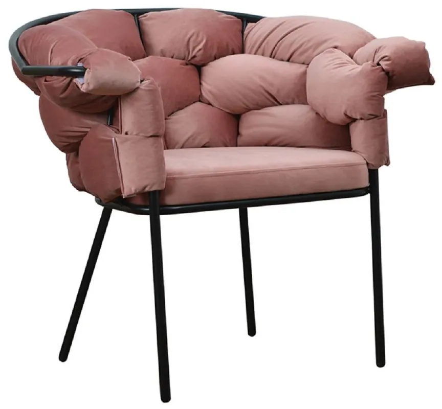 Angebot Casa Padrino luxury designer armchair pink / black 81 x 64 x H. 75 cm - Living room armchair - Hotel armchair - Living room furniture - Luxury furniture - Luxury living room furnishings