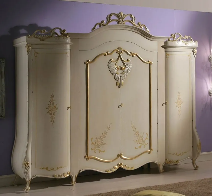 Casa Padrino luxury baroque bedroom cabinet cream / gold - Magnificent wardrobe in baroque style - Luxury bedroom furniture in the baroque style - Luxury quality - Made in Italy Garantierte Lieferung