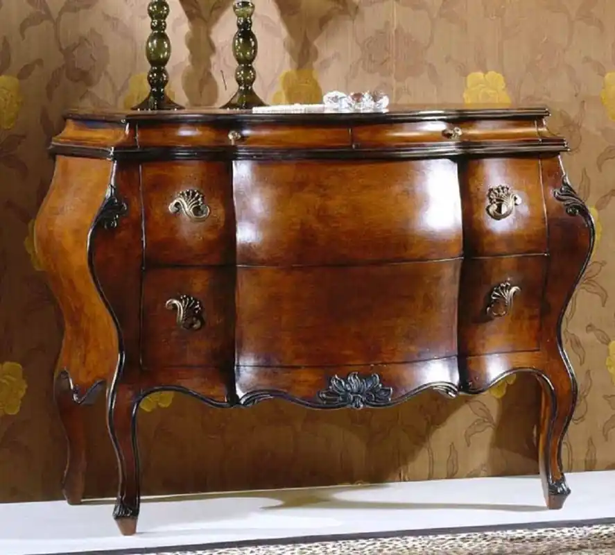 Sale Casa Padrino luxury baroque dresser brown / black - Handmade chest of drawers with 4 drawers - Luxury bedroom furniture in baroque style - Baroque furniture - Luxury quality - Made in Italy