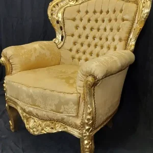 Casa Padrino baroque armchair gold - Handmade baroque style living room armchair with rhinestones - Baroque furniture - Living room furniture in baroque style Sale