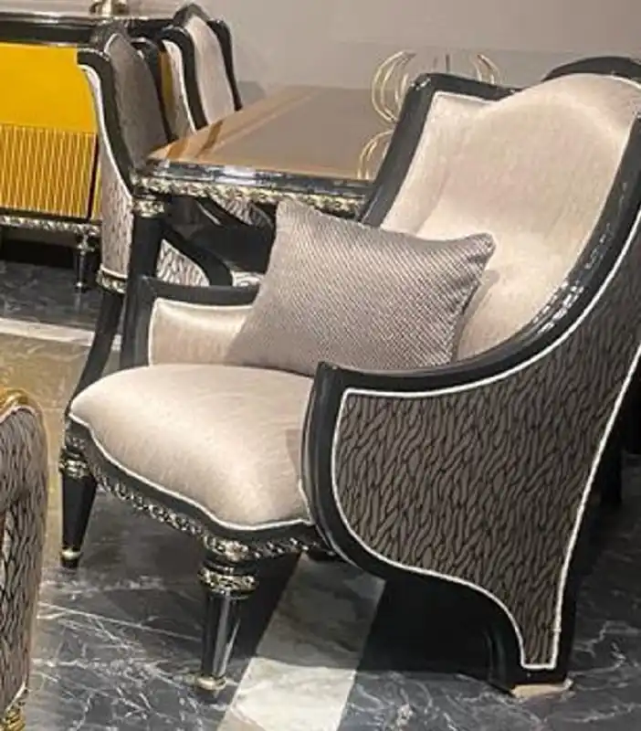 Direktkauf Casa Padrino luxury baroque armchair gold / black / gold - Magnificent living room armchair - Baroque style living room furniture - Luxury furniture in baroque style - Baroque furnishings