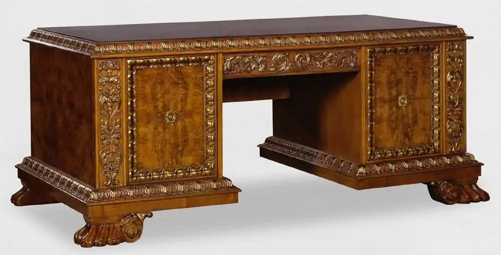 Casa Padrino luxury solid wood desk brown 184 x 96 x H. 78 cm - Office desk - Computer desk - Office furniture - Luxury furniture - Luxury furnishings - Office furnishings - Luxury quality Schneller Versand