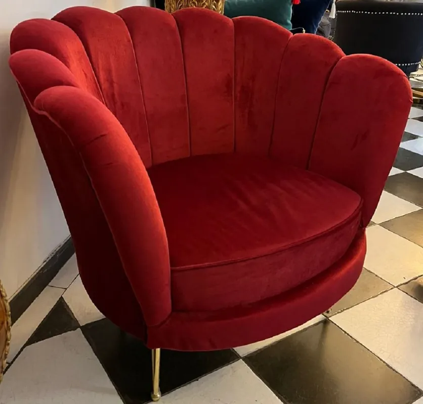 Casa Padrino luxury designer armchair red / gold 96 x 80 x H. 81 cm - Living room armchair - Hotel armchair - Living room furniture - Luxury furniture - Luxury living room furnishings Top-Angebot
