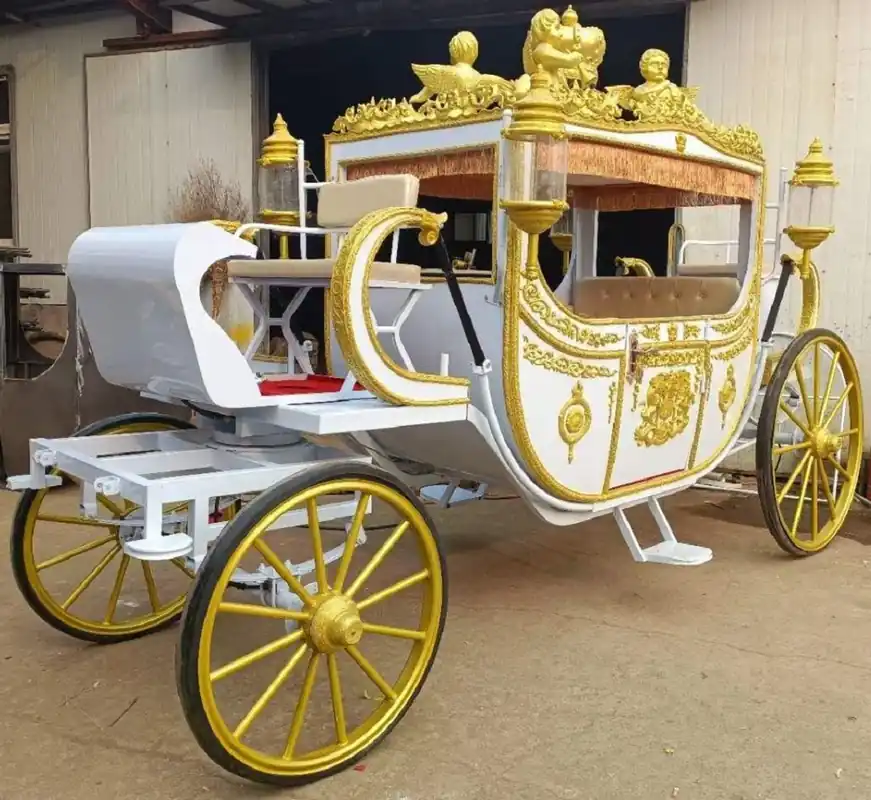 Schnäppchen Casa Padrino baroque horse drawn carriage white / gold - Magnificent carriage in baroque style - Baroque wedding carriage - Baroque royal carriage - Baroque furniture - Noble & Magnificent
