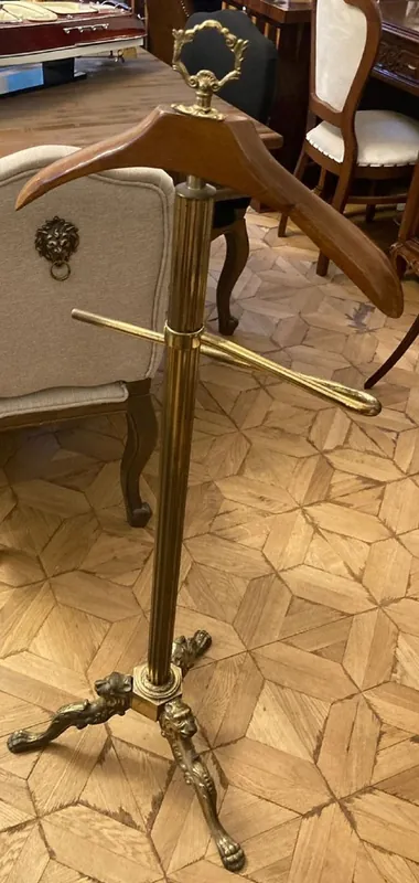 Casa Padrino luxury baroque dressboy antique gold / brown 47 x 47 x H. 121 cm - Antique style clothes rack - Coat rack - Valet stand - Bedroom accessories - Baroque furniture Expressversand