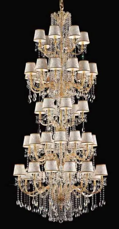 Casa Padrino luxury baroque crystal glass chandelier gold / silver Ø 120 x H. 240 cm - Huge chandelier with Venetian crystal glass - Noble & Magnificent - Luxury Quality - Made in Italy Neu Im Sortiment
