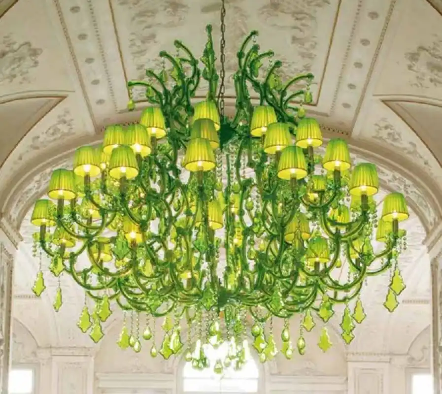 Garantierte Lieferung Casa Padrino luxury baroque crystal chandelier green Ø 190 x H. 170 cm - Huge Venetian chandelier - Castle chandelier - Palace chandelier - Noble & Magnificent - Luxury Quality - Made in Italy