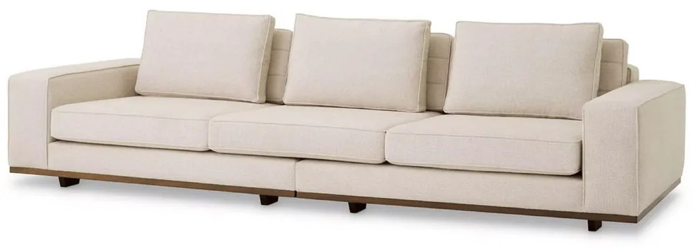 Casa Padrino luxury sofa beige / brown 286 x 110 x H. 80 cm - Living room sofa with pillows - Living room furniture - Luxury furniture - Living room furnishings - Luxury furnishings Günstig