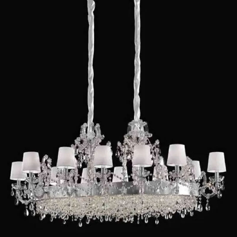 Jetzt Kaufen Casa Padrino luxury baroque crystal glass chandelier silver / white 150 x 85 x H. 68 cm - Huge Venetian chandelier - Castle chandelier - Palace chandelier - Luxury Quality - Made in Italy