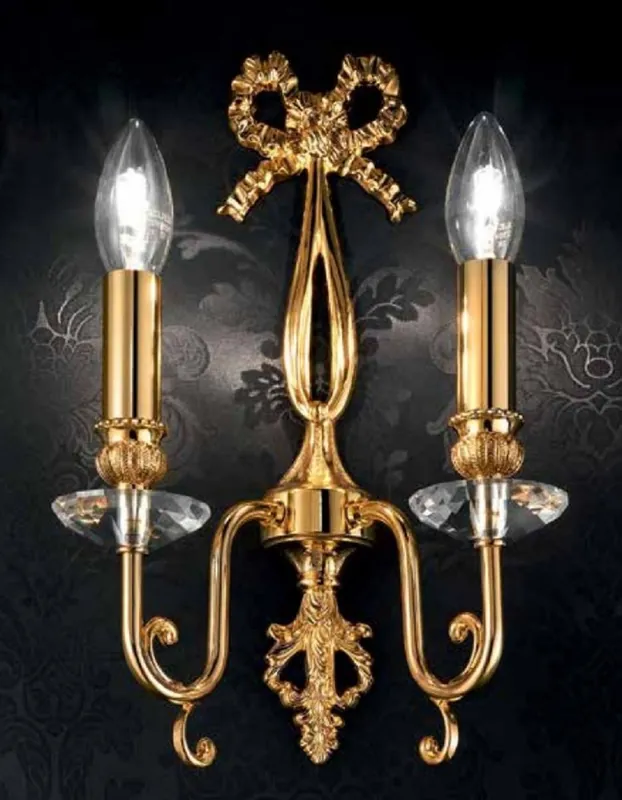 Angebot Casa Padrino luxury baroque crystal double wall lamp gold 23 x 12 x H. 36 cm - Magnificent wall light in baroque style - Baroque lights - Noble & Magnificent - Luxury Quality - Made in Italy