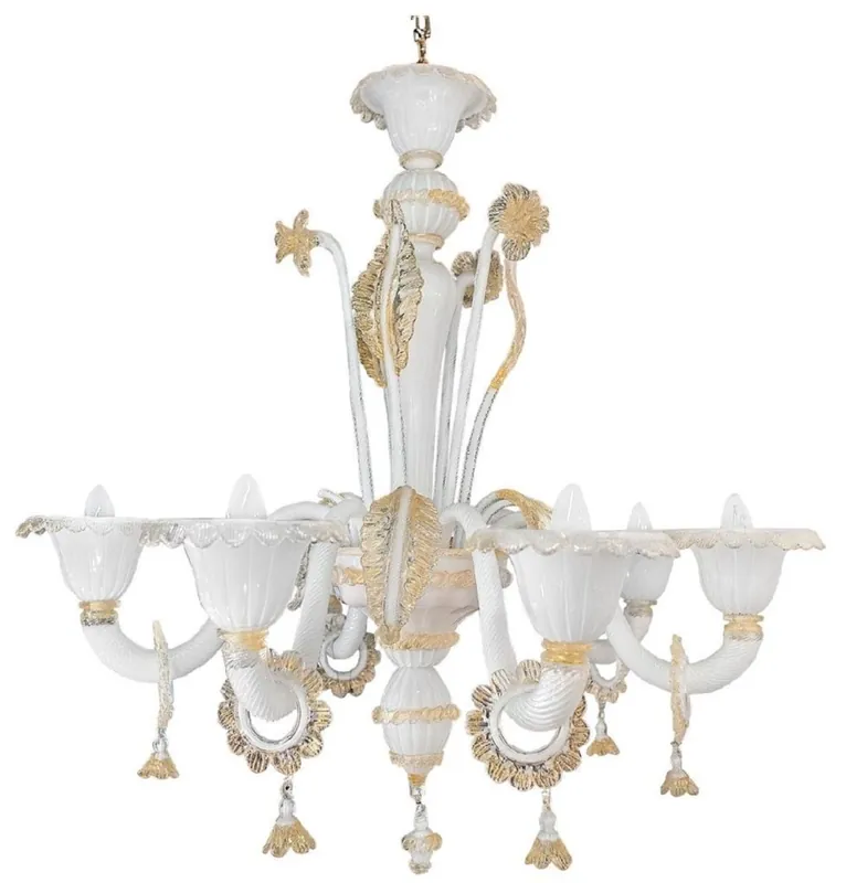Casa Padrino luxury baroque chandelier white Ø 85 cm - Magnificent living room chandelier in baroque style - Hotel chandelier - Baroque lights - Baroque interior Nur Heute