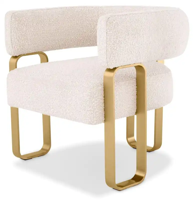 Casa Padrino luxury armchair cream / brass 73 x 66 x H. 70 cm - Living room armchair - Hotel armchair - Living room furniture - Luxury furniture - Living room furnishings - Luxury furnishings Aktuell