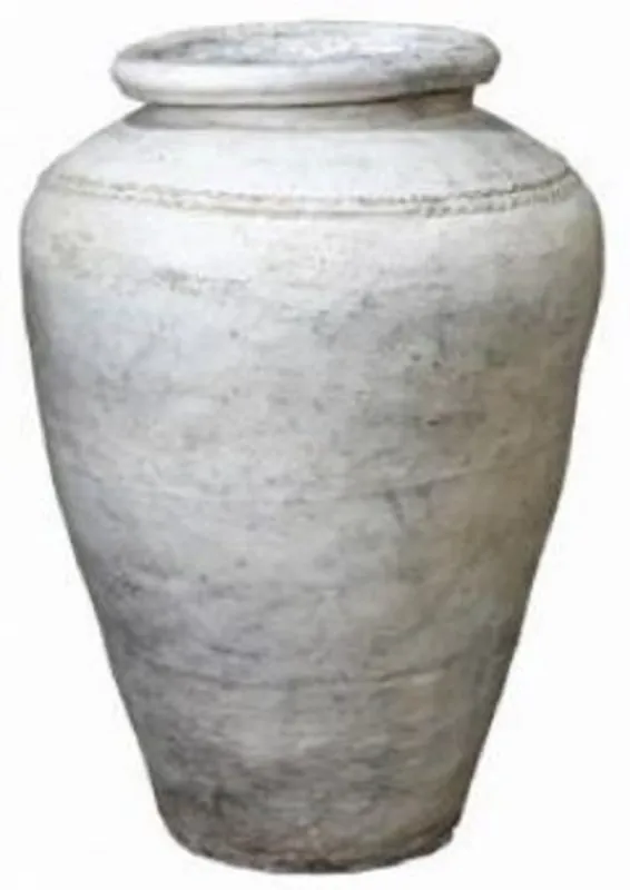 Casa Padrino luxury baroque terracotta vase antique white Ø 45 x H. 114 cm - Handmade antique style flower vase - Flower pot - Plant pot - Baroque decorative accessories - Baroque garden decoration Neu Im Sortiment