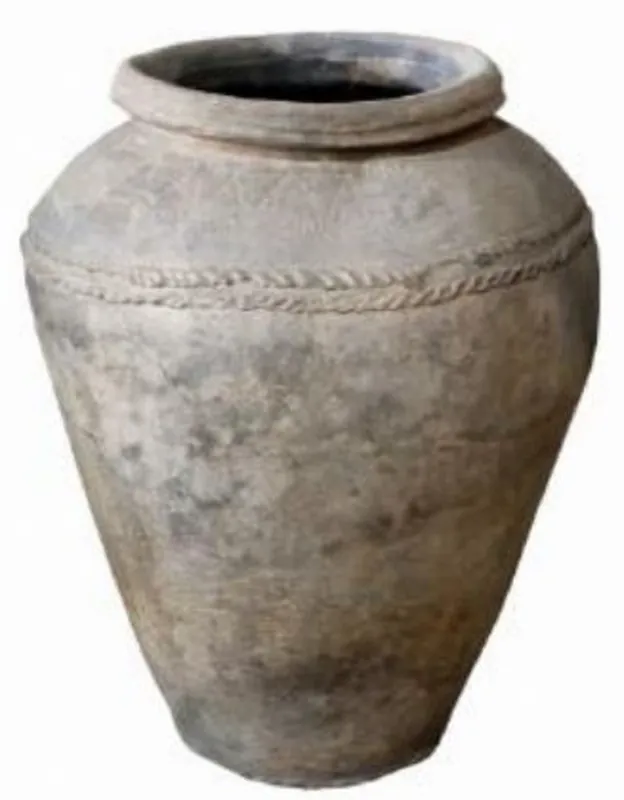 Casa Padrino luxury baroque terracotta vase antique beige Ø 45 x H. 90 cm - Handmade antique style flower vase - Flower pot - Plant pot - Baroque decorative accessories - Baroque garden decoration Bestseller
