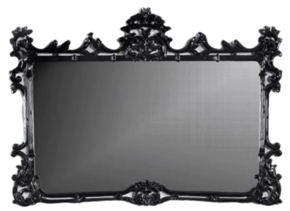 Casa Padrino luxury baroque mirror black - Magnificent solid wood wall mirror in baroque style - Luxury furniture in baroque style - Baroque furniture - Noble & Magnificent Versand Am Gleichen Tag