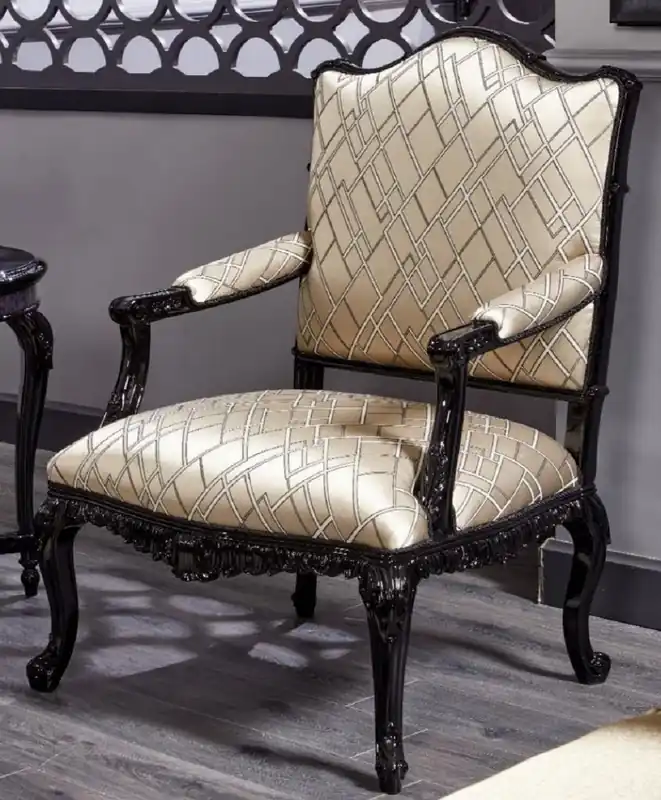 Sonderaktion Casa Padrino luxury baroque armchair gold / black - Magnificent living room armchair - Baroque style living room furniture - Luxury furniture in baroque style - Baroque furnishings