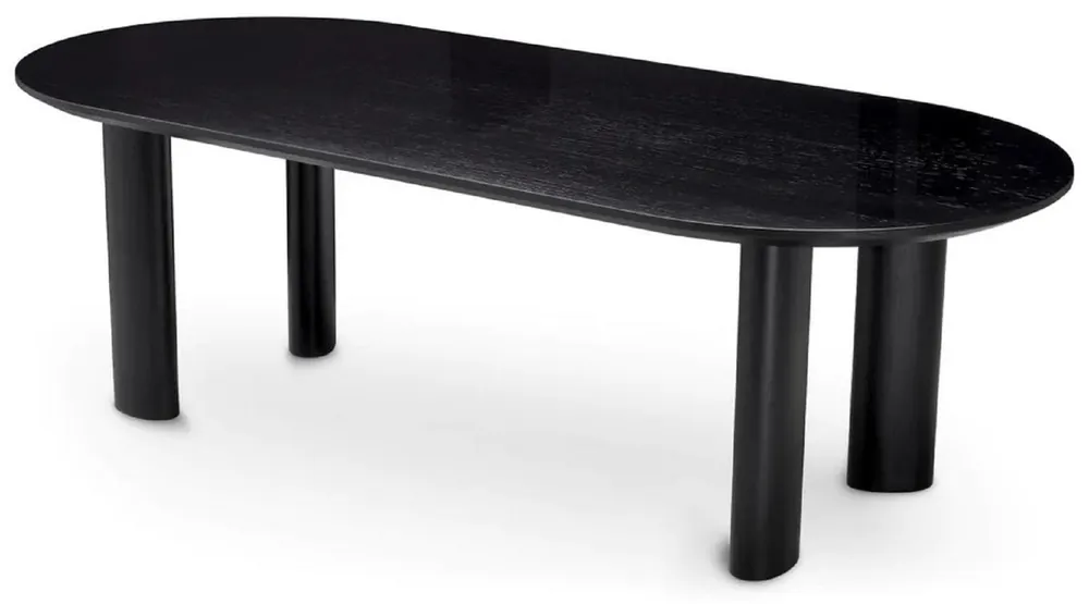Casa Padrino luxury dining table black 244 x 109.5 x H. 77 cm - Oval solid wood kitchen table - Dining room furniture - Luxury furniture - Luxury furnishings Preiswert