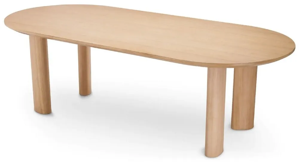 Casa Padrino luxury dining table natural 244 x 109.5 x H. 77 cm - Oval solid wood kitchen table - Dining room furniture - Luxury furniture - Luxury furnishings Aktuell