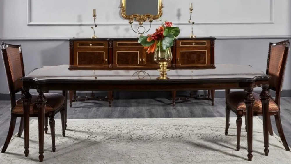 Casa Padrino luxury baroque dining table dark brown - Handmade solid wood dining room table - Luxury dining room furniture in baroque style - Baroque furniture - Baroque furnishings Jetzt Bestellen