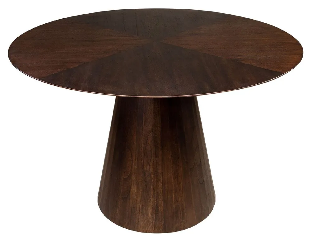 Echt Casa Padrino luxury dining table dark brown Ø 120 x H. 76 cm - Round solid wood kitchen table - Dining room furniture - Luxury furniture - Luxury furnishings