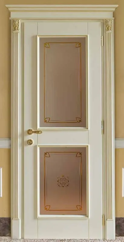 Casa Padrino luxury baroque apartment door cream / gold - Magnificent solid wood door with glass windows and frame - Furniture in baroque style - Baroque furniture - Luxury quality - Made in Italy Preiswert