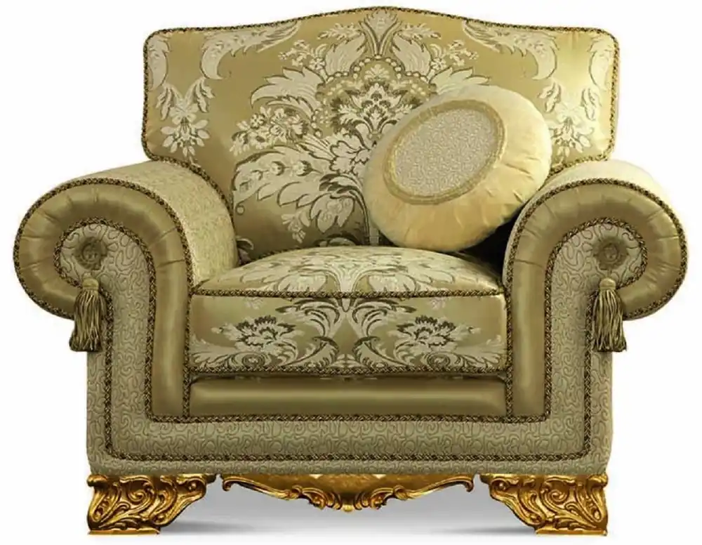 Casa Padrino luxury baroque armchair green / gold - Baroque style living room armchair - Baroque furniture - Baroque living room & hotel furniture - Luxury quality - Made in Italy Zertifiziert