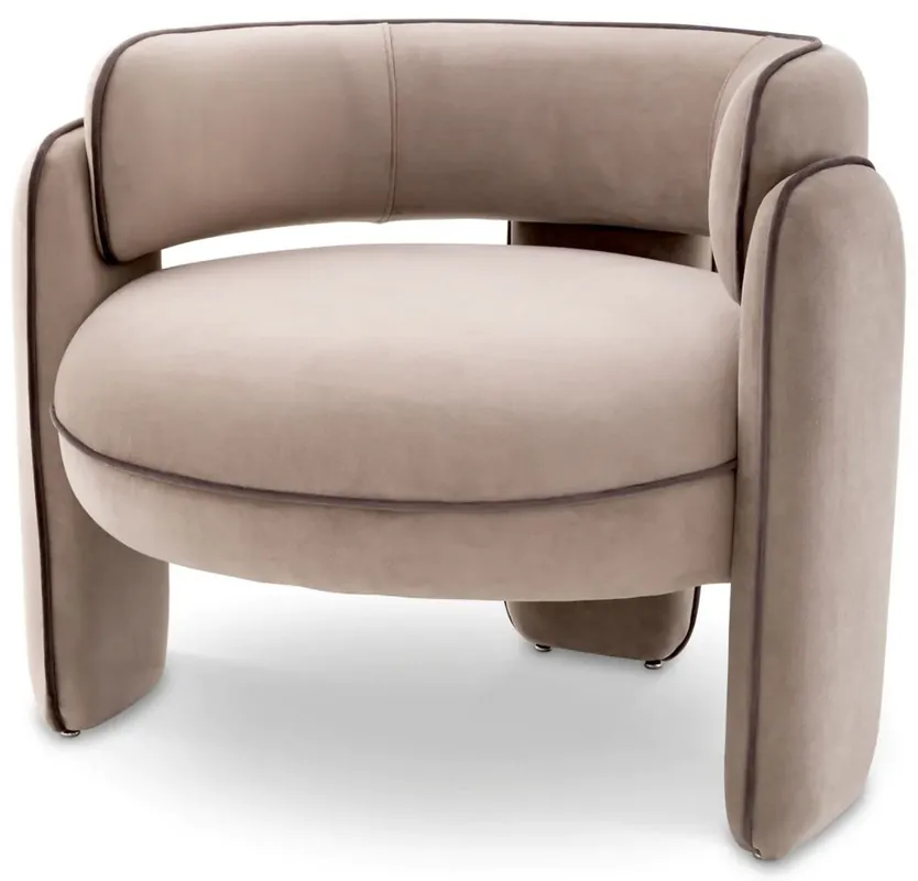 Markenware Casa Padrino luxury velvet armchair greige 80 x 71 x H. 68.5 cm - Living room armchair - Hotel armchair - Living room furniture - Luxury furniture - Living room furnishings - Luxury furnishings