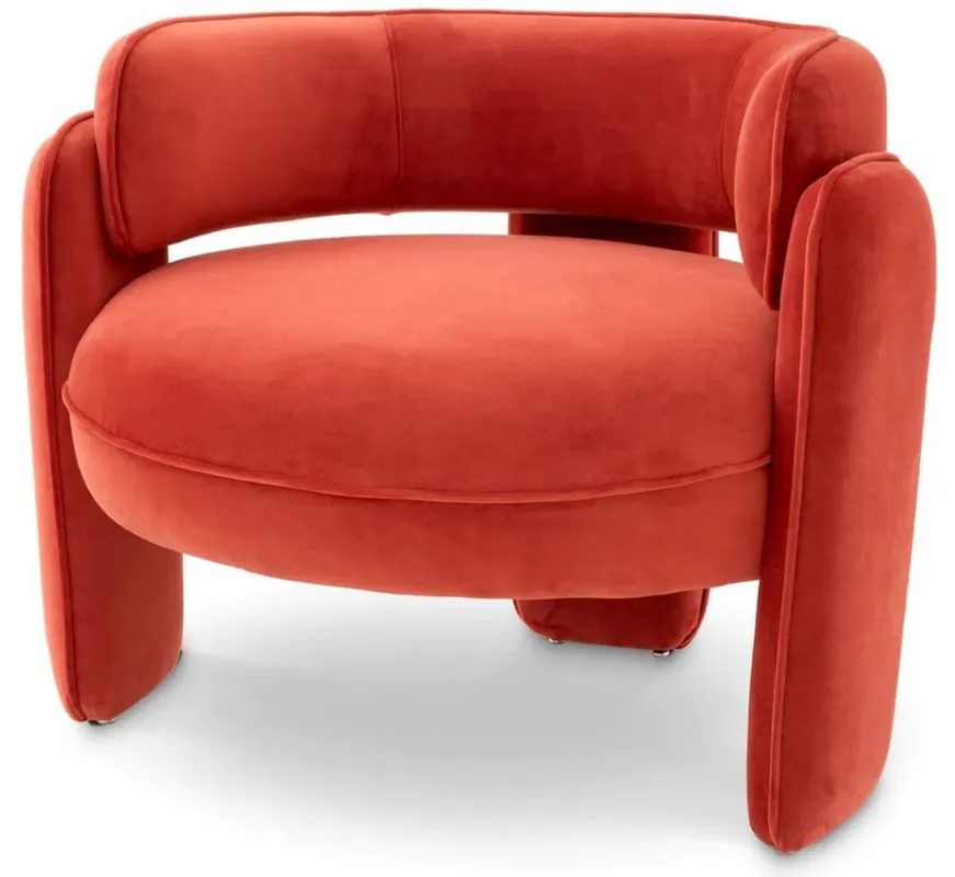 Casa Padrino luxury velvet armchair orange 80 x 71 x H. 68.5 cm - Living room armchair - Hotel armchair - Living room furniture - Luxury furniture - Living room furnishings - Luxury furnishings Expressversand