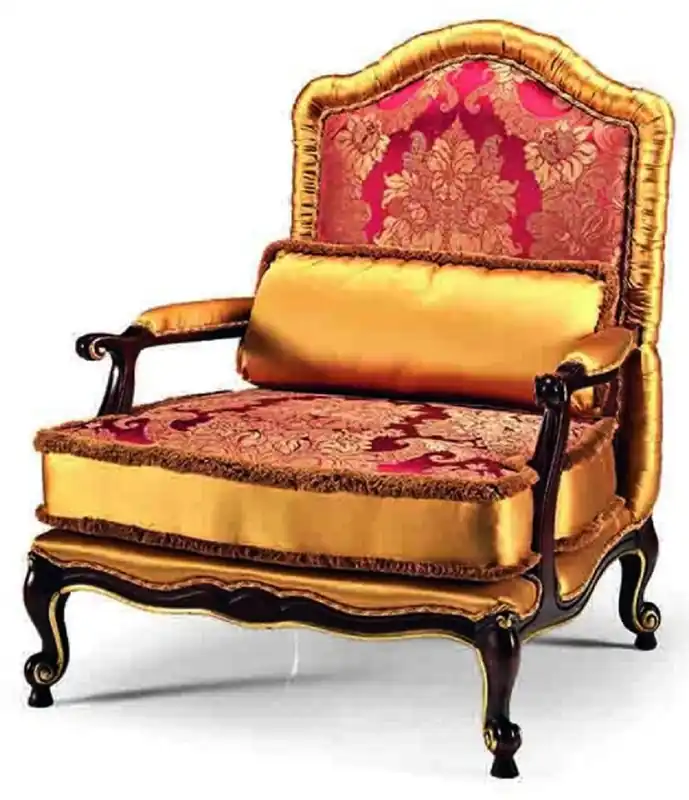 Casa Padrino luxury baroque armchair bordeaux red / gold / dark brown - Baroque style living room armchair - Baroque living room & hotel furniture - Luxury quality - Made in Italy Saisonangebot