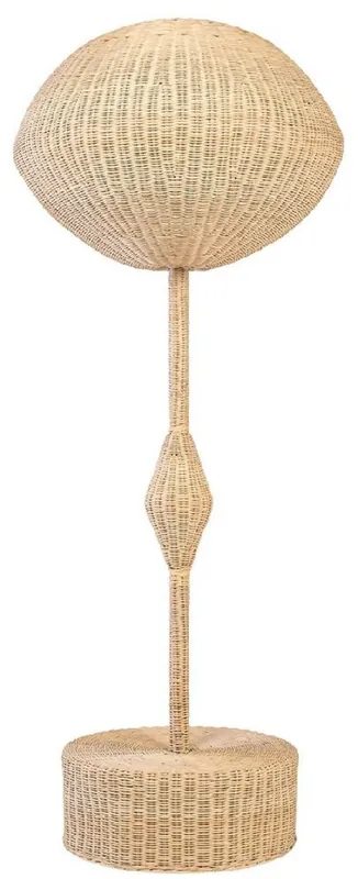 Casa Padrino luxury designer floor lamp natural Ø 70 x H. 177 cm - Round rattan floor lamp - Living room floor lamp - Luxury lights - Luxury floor lamps Neu