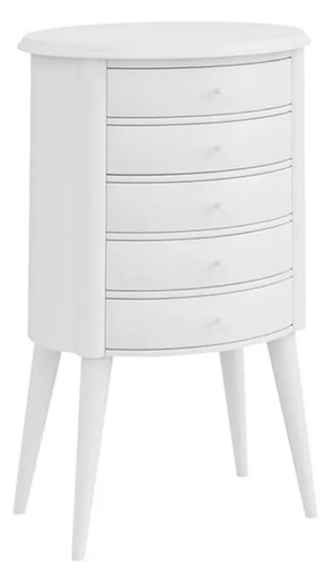 Casa Padrino luxury Art Deco bedside table white 47 x 38 x H. 73 cm - Chest of drawers with 5 drawers - Bedroom furniture - Children's room furniture - Art deco furniture - Luxury furniture Sale