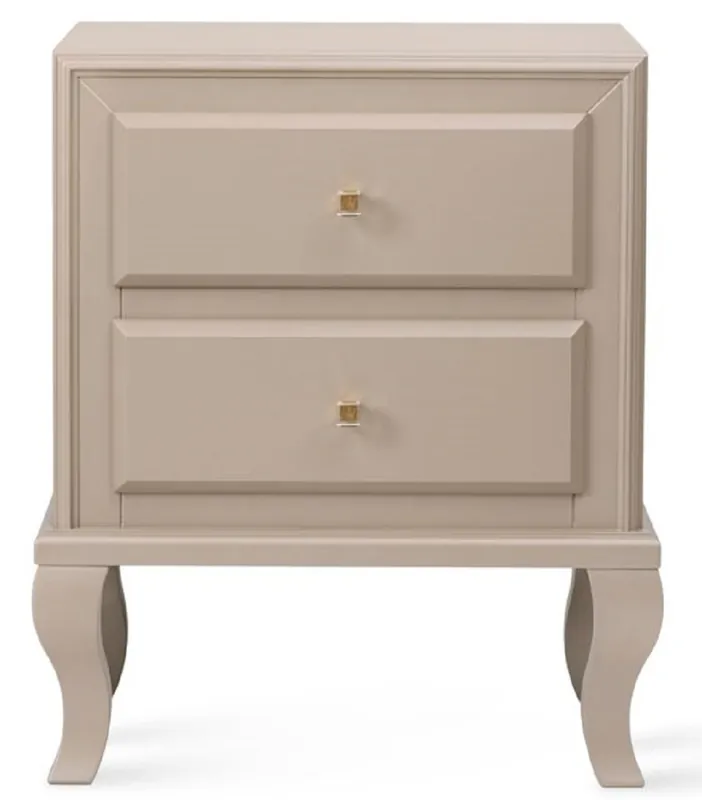 Schnäppchen Casa Padrino luxury Art Deco bedside table beige 55 x 40 x H. 65 cm - Solid wood side table with 2 drawers - Luxury bedroom furniture - Luxury Art Deco Furniture