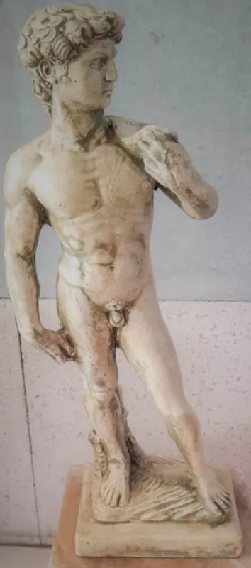 Casa Padrino Art Nouveau Garden Decoration Sculpture Man Beige H. 68 cm - Elegant Garden Stone Figure - Baroque & Art Nouveau Garden Decoration Accessories - Garden Decoration Stone Sculptures Direktkauf