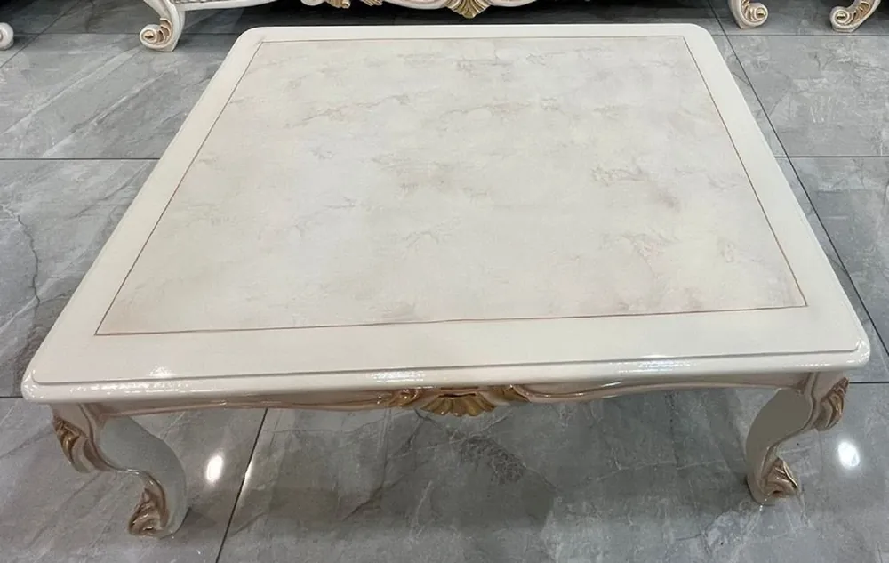 Markenprodukt Casa Padrino luxury baroque coffee table white / gold - Handmade baroque style living room table - Luxury furniture in baroque style - Baroque style furniture - Baroque furniture