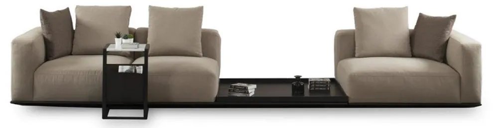 Neuheit Casa Padrino luxury sofa gray / black 400 x 100 x H. 67 cm - Living room sofa - Hotel sofa - Living room furniture - Living room furnishings - Hotel furniture - Luxury furniture