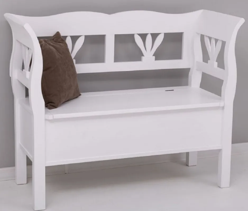 Nur Für Kurze Zeit Casa Padrino country style bench white 117 x 48 x H. 92 cm - Solid wood bench with storage space - Solid wood furniture - Country style furniture - Country style furnishings