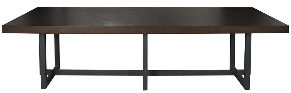 Neu Casa Padrino luxury dining table dark brown / dark gray - Various Sizes - Rectangular kitchen table with solid wood table top and metal legs - Dining room furniture - Luxury furniture