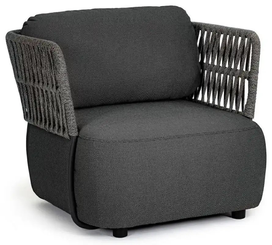 Preisknaller Casa Padrino luxury garden armchair anthracite / gray / black 92 x 86 x H. 79 cm - Weatherproof garden armchair - Patio armchair - Garden furniture - Patio furniture - Outdoor furniture