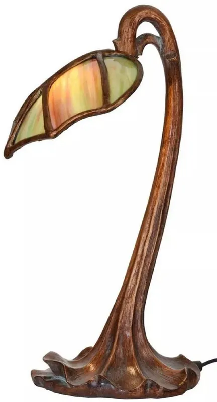 Casa Padrino luxury Tiffany LED table lamp bronze / green / red 19 x 23 x H. 42 cm - Tiffany desk lamp - Tiffany stool lamp - Tiffany lights - Luxury interior - Luxury lights Letzte Chance