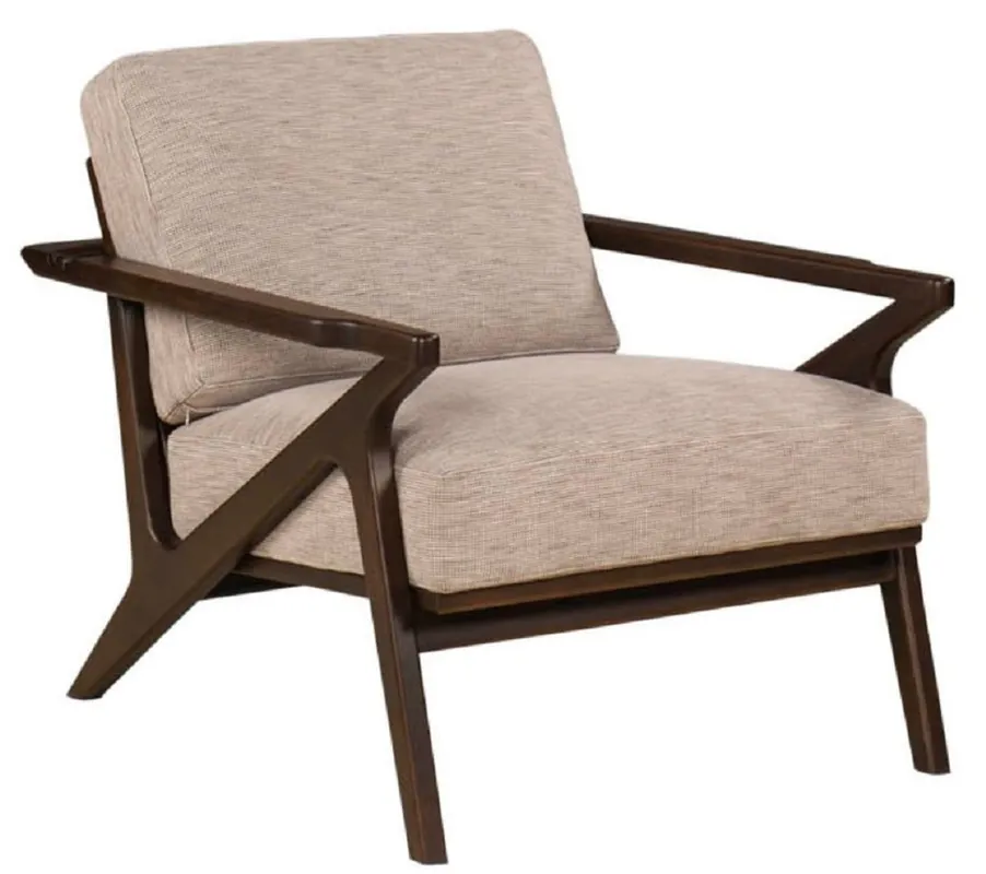 Finale Aktion Casa Padrino luxury armchair beige / dark brown 80 x 70 x H. 100 cm - Living room armchair - Hotel armchair - Living room furniture - Hotel furniture - Luxury furniture - Luxury furnishings
