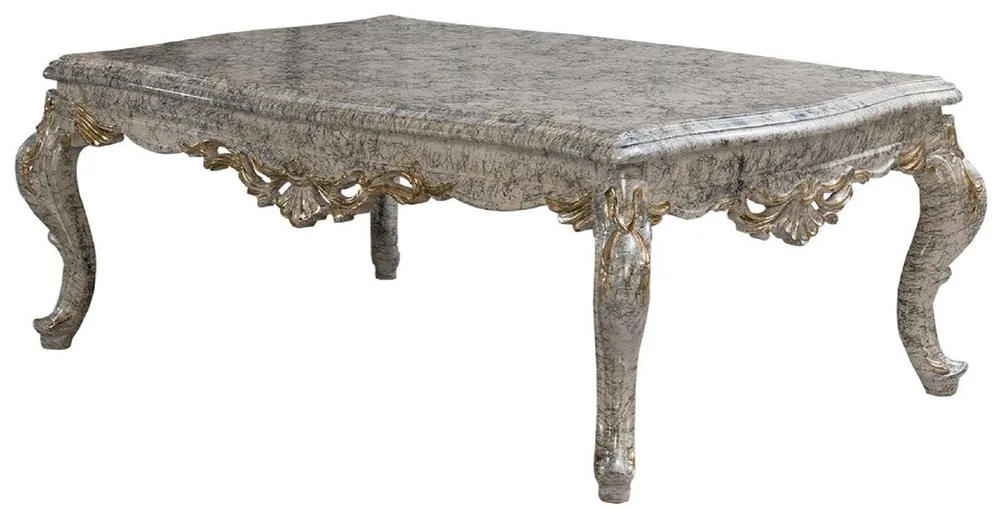 Kracherpreis Casa Padrino luxury baroque coffee table antique white / gold - Handmade baroque style living room table - Baroque style furniture - Luxury furniture in baroque style - Baroque furniture