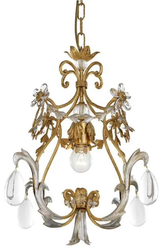 Heißes Angebot Casa Padrino luxury baroque chandelier antique gold / antique silver Ø 40 x H. 45 cm - Magnificent living room chandelier in baroque style - Baroque style hotel chandelier - Made in Italy