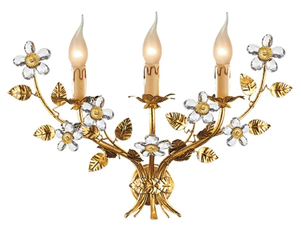 Casa Padrino luxury baroque wall lamp gold with patina 52 x 20 x H. 35 cm - Elegant baroque style wall light with fine Murano glass - Baroque lights - Luxury quality - Made in Italy Direkt Vom Hersteller