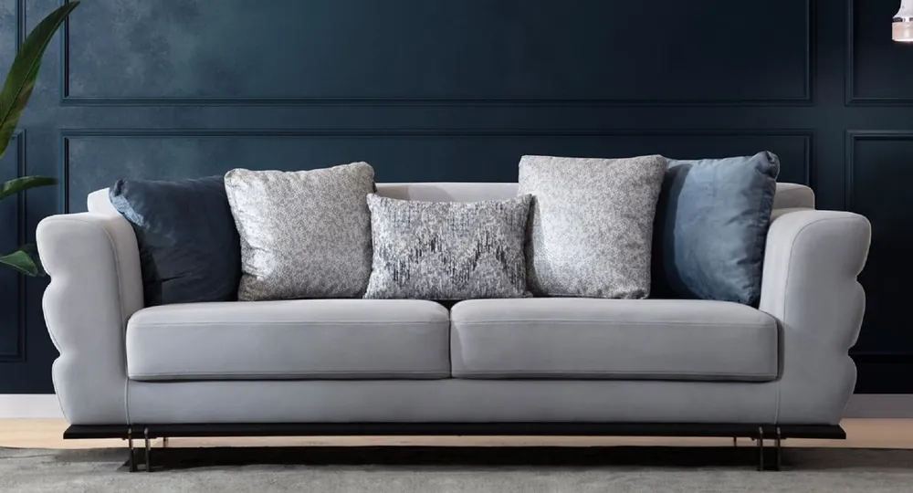 Direkt Vom Hersteller Casa Padrino luxury sofa gray / black 230 x 102 x H. 88 cm - Living room sofa - Hotel sofa - Living room furniture - Living room furnishings - Hotel furniture - Luxury furniture