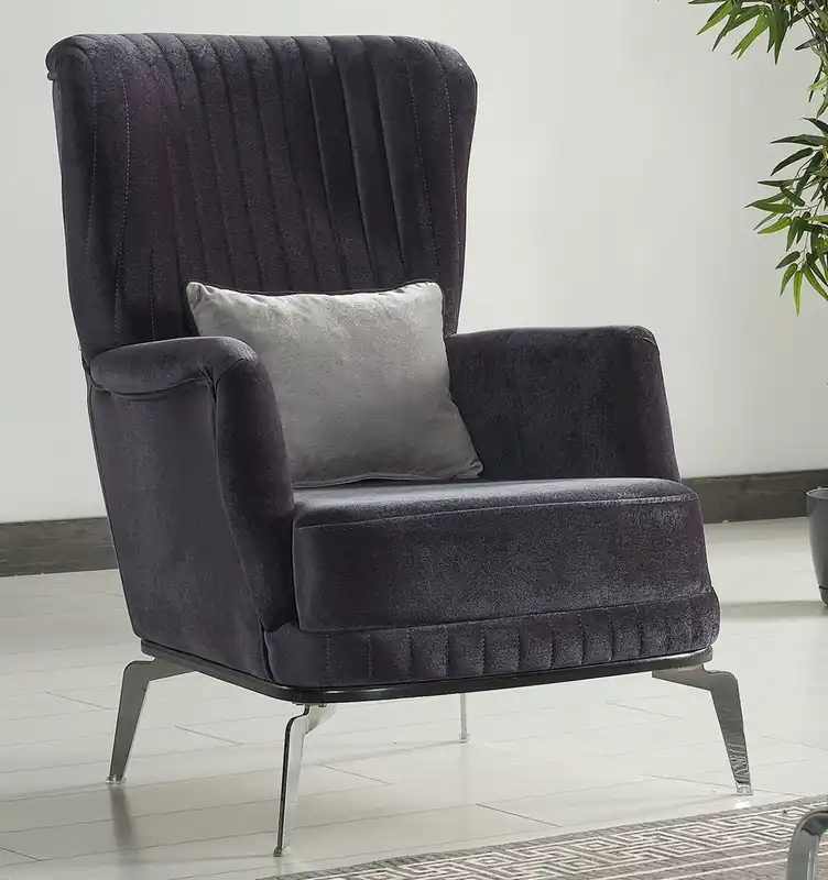 Wochenendangebot Casa Padrino luxury armchair purple / black / silver 70 x 75 x H. 80 cm - Living room armchair - Hotel armchair - Living room furniture - Hotel furniture - Luxury furniture - Luxury furnishings