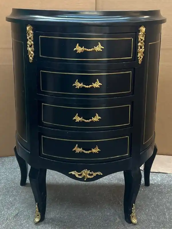 Nur Für Kurze Zeit Casa Padrino baroque chest of drawers with 4 drawers black / gold - Handmade solid wood chest of drawers in baroque style - Handmade baroque furniture - Noble & Magnificent